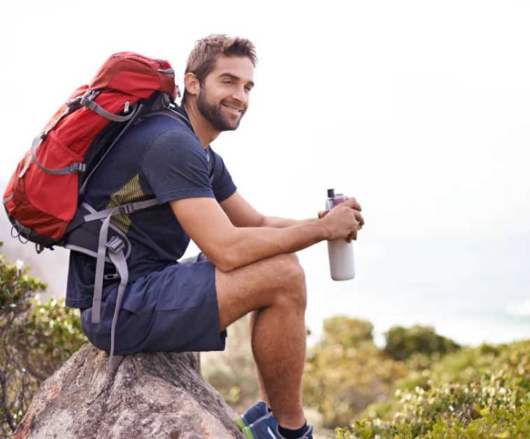 Trecking-Urlauber machte Pause